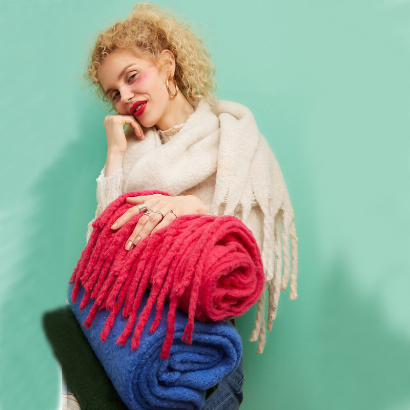 Shawl Wrap Winter - Designer ผู้หญิงมีแบรนด์ฤดูหนาวผ้าพันคอสุภาพสตรี Soild สี Cashmere Shawls