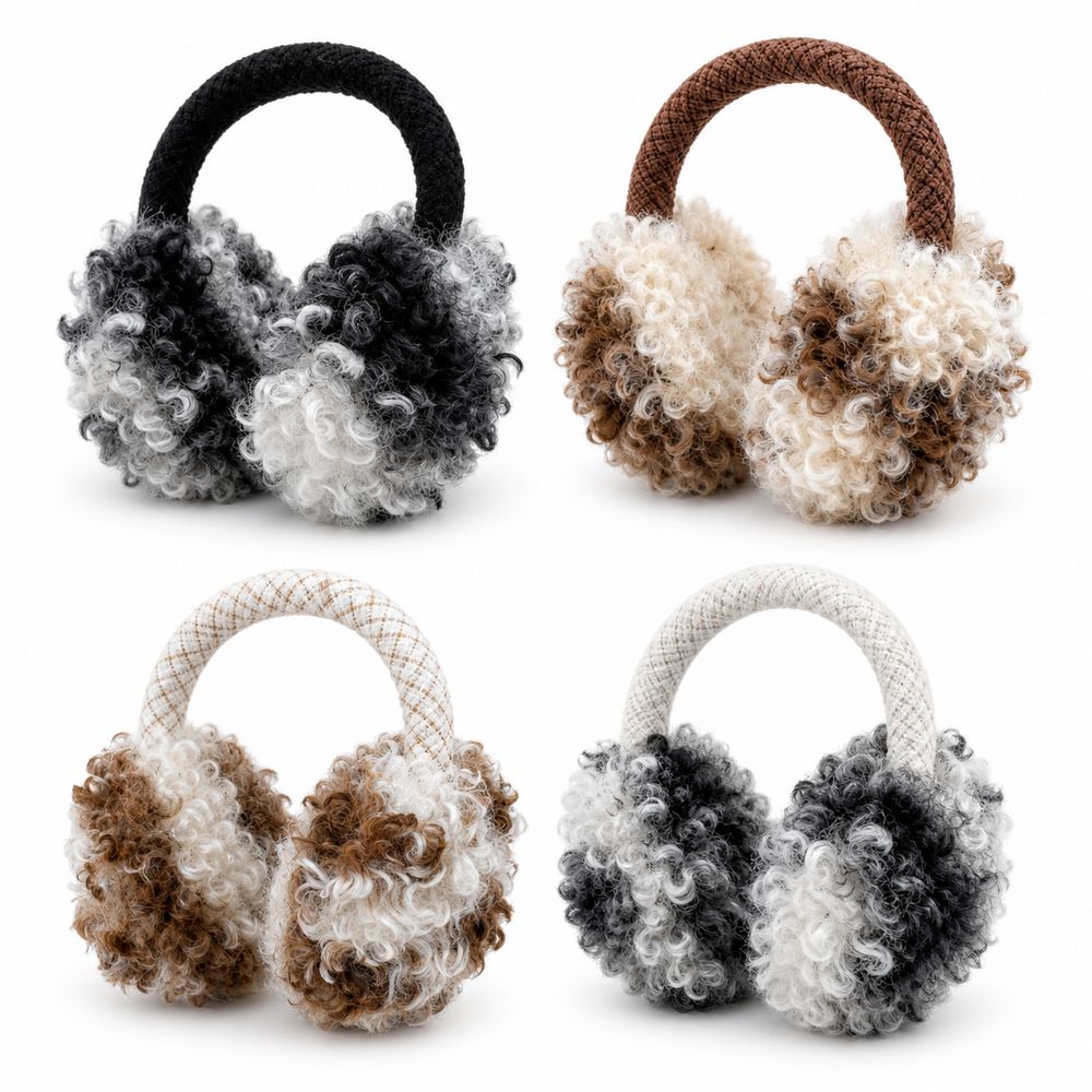 Earmuffs Foldable - ที่ปิดหูแบบพับได้ใหม่ ขนเฟอร์เทียมนุ่มสำหรับฤดูหนาว ที่ปิดหูให้ความอบอุ่น พร้อมที่คาดผมถักนิตติ้งสำหรับป้องกันความหนาว