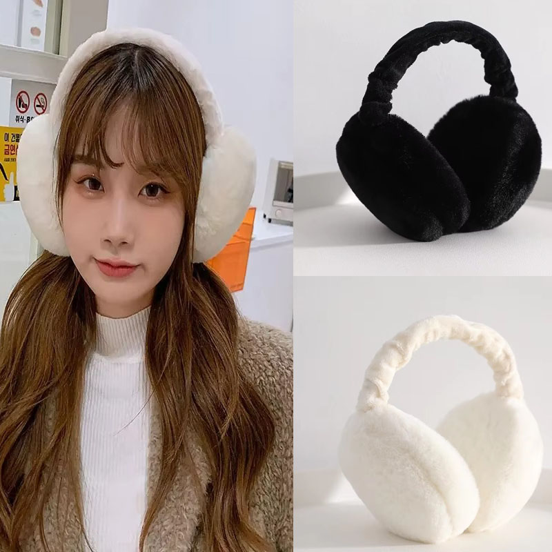 Earmuffs Foldable - 1/2/3/4 ชิ้น ที่ปิดหูแบบพับได้สำหรับทุกเพศ วัสดุผ้ากำมะหยี่ พกพาสะดวก กันลม