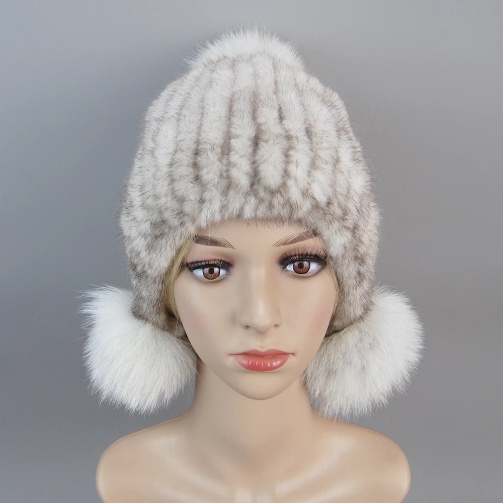 หมวกขนมิงค์แท้สำหรับผู้หญิง ลด - Knit Beanie Hat Warm บทวิจารณ์และราคา