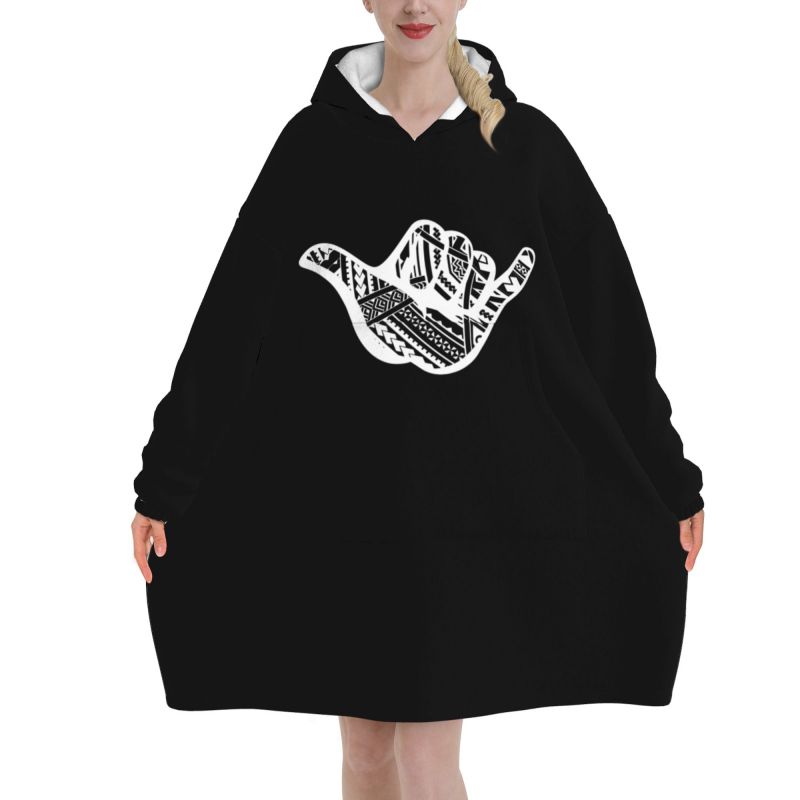 เสื้อฮู้ดผ้าห่มลายชนเผ่าโพลินี - Sherpa Hoodie Fleece บทวิจารณ์และราคา