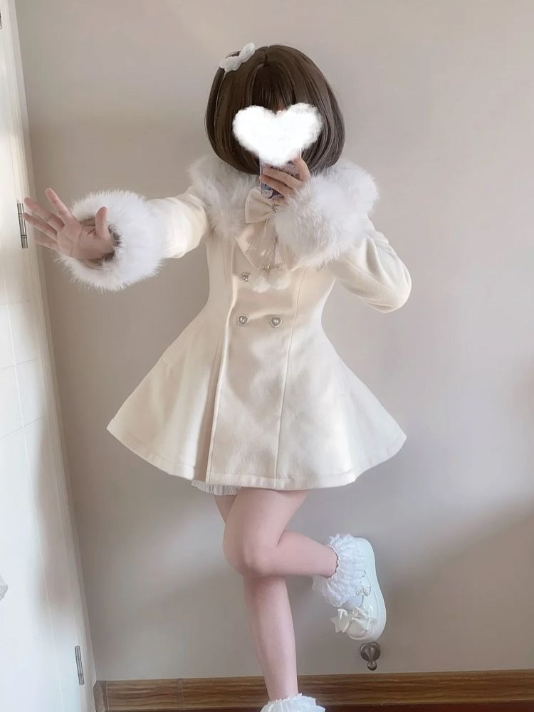เสื้อโค้ทผู้หญิงสไตล์ญี่ปุ่นสำ - Wool Coat Peacoat บทวิจารณ์และราคา