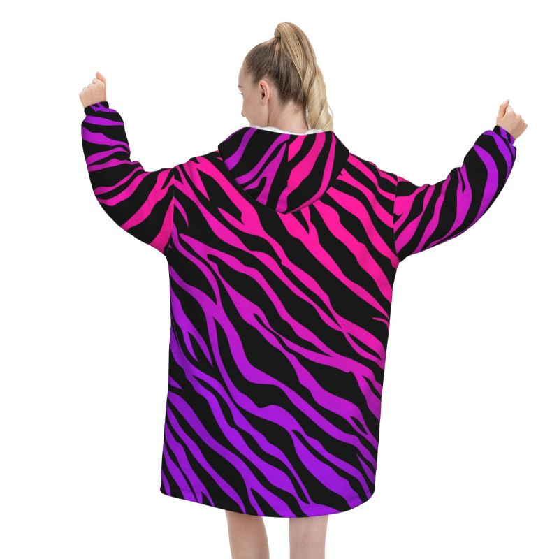 เสื้อคลุมฮู้ดลายม้าลายแบบสวมใส - Sherpa Hoodie Fleece บทวิจารณ์และราคา